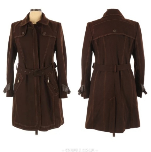 Heavy Wool Blend Belted Winter Coat - Picture 2 of 16